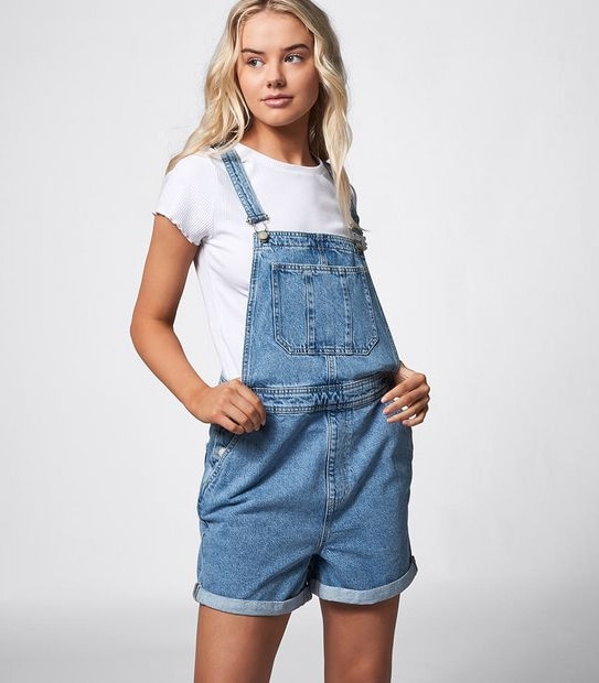 Lily Loves Denim Dungarees - Light Wash Blue