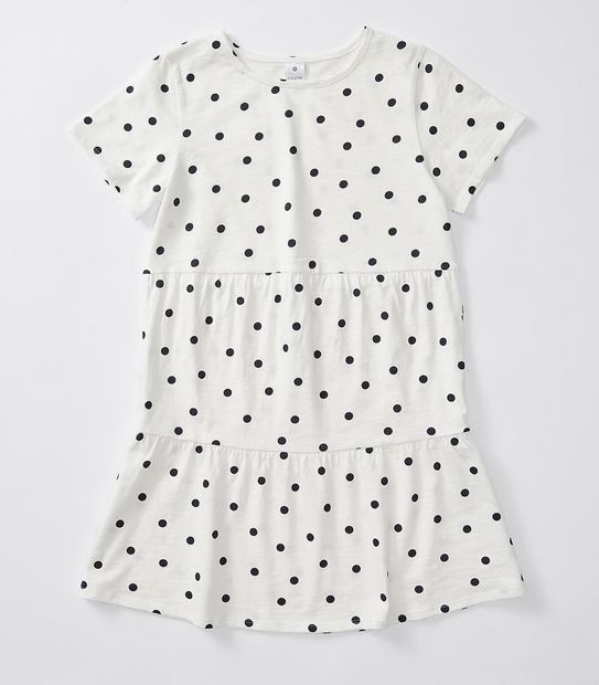 Tiered Polka Dot T-shirt Dress