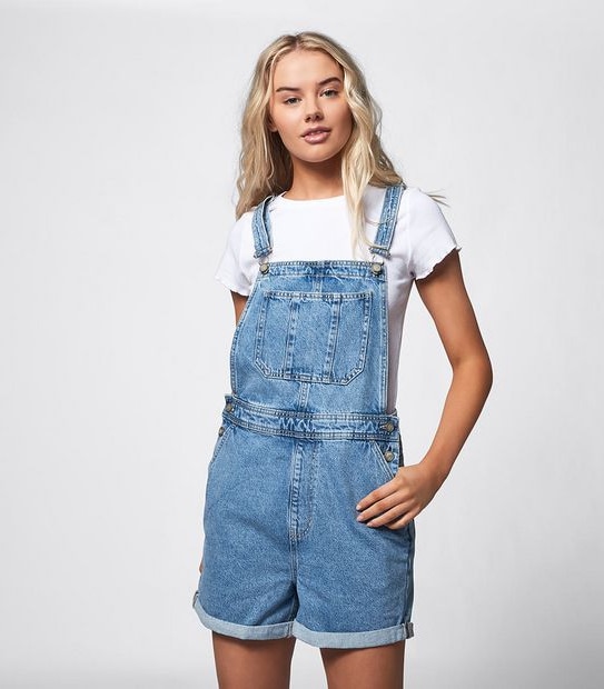 Lily Loves Denim Dungarees - Light Wash Blue