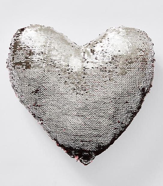 Sequin Heart Bedroom Cushion