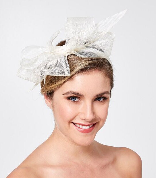 Sinamay Twisted Fascinator - Ivory
