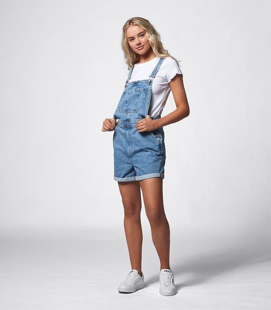 Lily Loves Denim Dungarees - Light Wash Blue