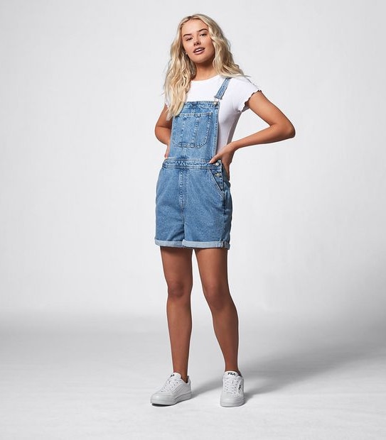 Lily Loves Denim Dungarees - Light Wash Blue