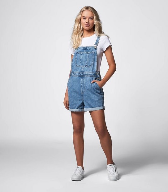 Lily Loves Denim Dungarees - Light Wash Blue
