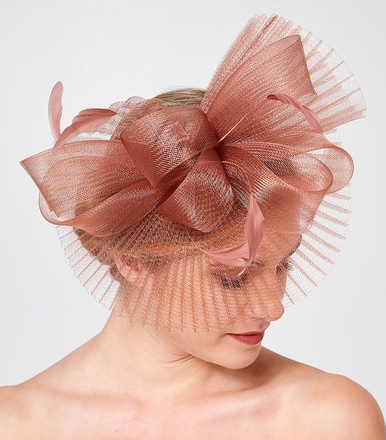 Pleated Crinoline Fascinator - Blush
