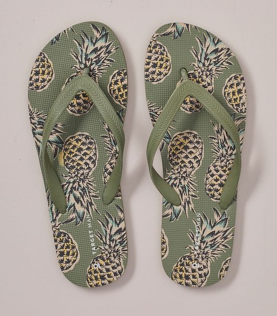 M MAUI SAGE PINEAPPLE THONG  SIZE 7-13