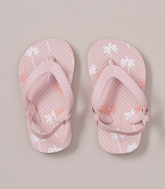 G JNR PINK PALM BACKSTRAP THONG  SIZE 4-9