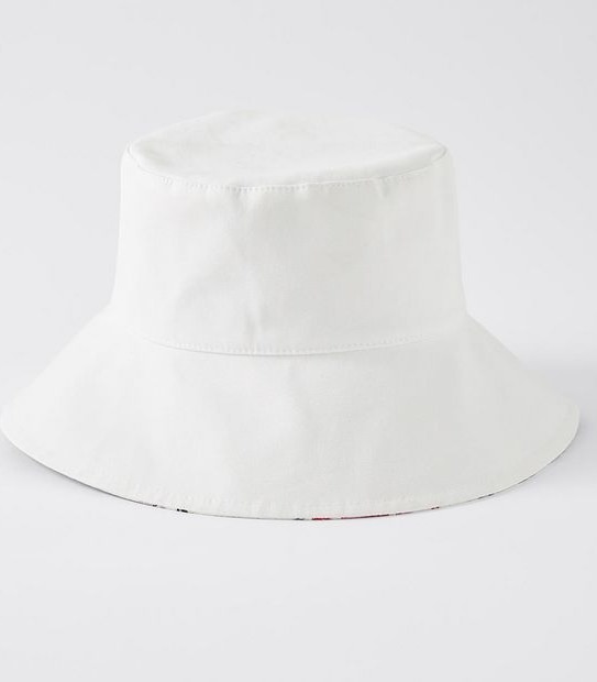 Reversible Bucket Hat - White Tropical