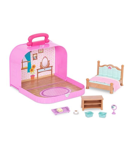 Li’l Woodzeez Travel Suitcase Bedroom Playset