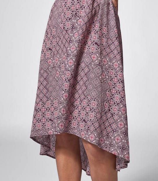 Piping Hot Kimono Sleeve Midi Dress - Plum Tile Print