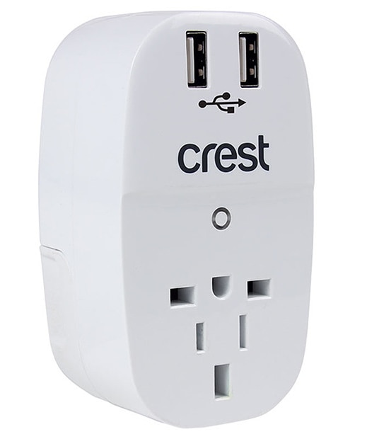 Crest Universal Double Travel Adapter With USB - AUS