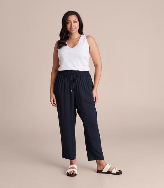 Curve Tie Waist Twill Jogger Pants 6 of 6