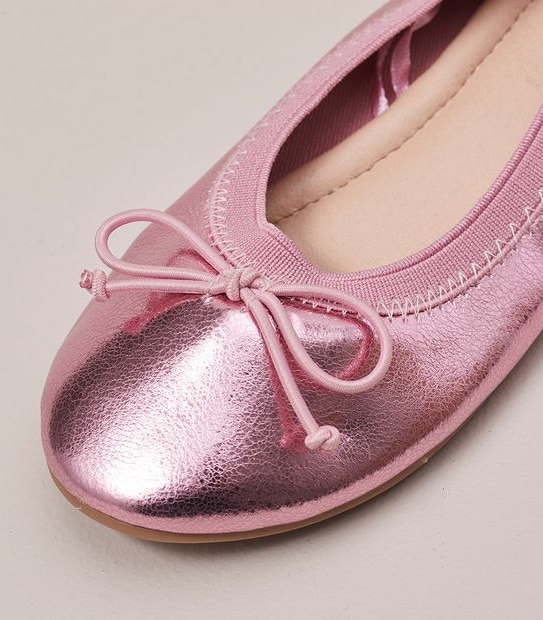 Kids Junior Ballet Flats Metallic Pink Target Australia