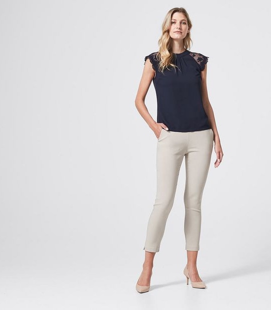 Preview Lace Sleeve Woven and Knit Shell Top