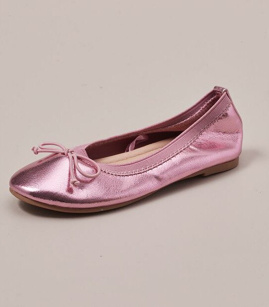 Kids Junior Ballet Flats Pink Metallic Target Australia