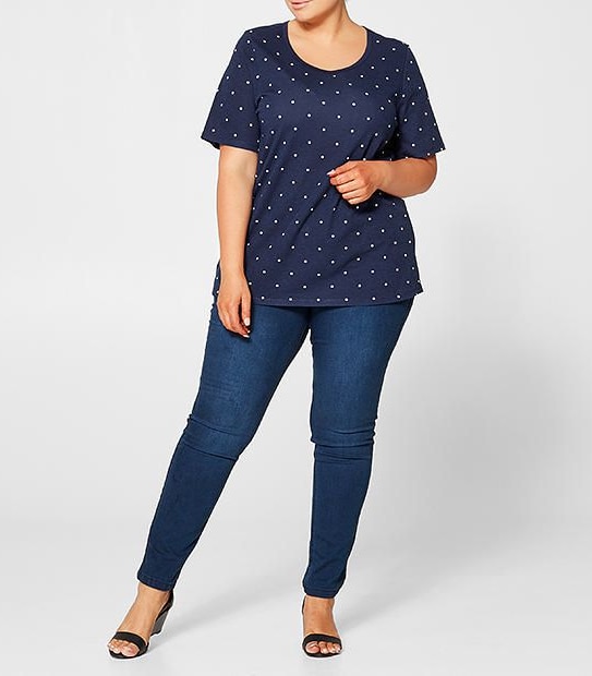 Belle Curve Short Sleeve Polka Dot T-Shirt 3 of 4