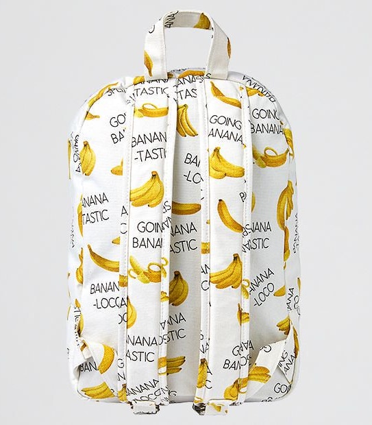 Banana Print Canvas Backpack