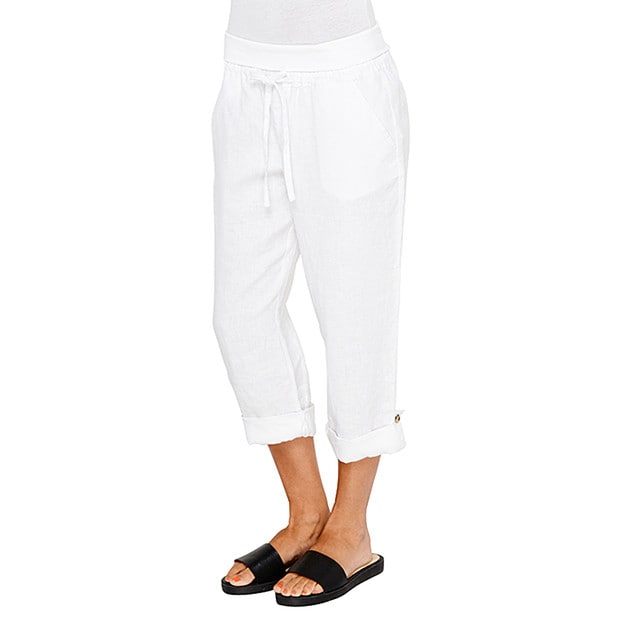 Linen Crop Pants White Target Australia