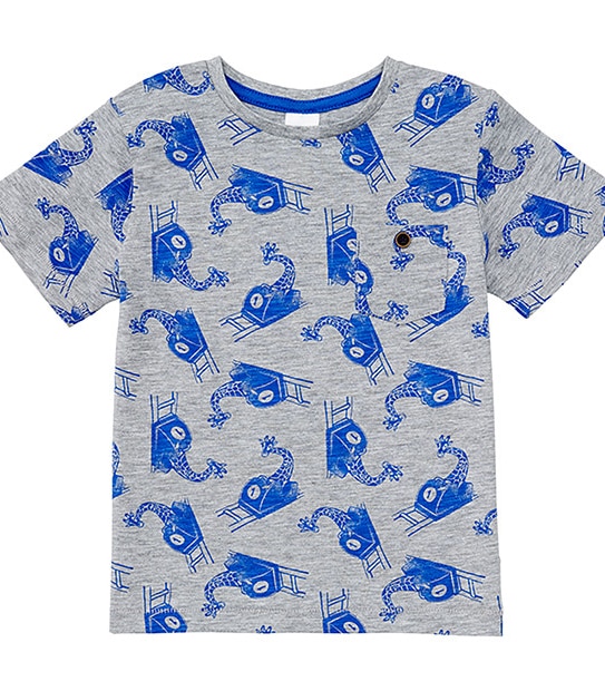 Boys' Short Sleeve Giraffe Print Pocket T-Shirt