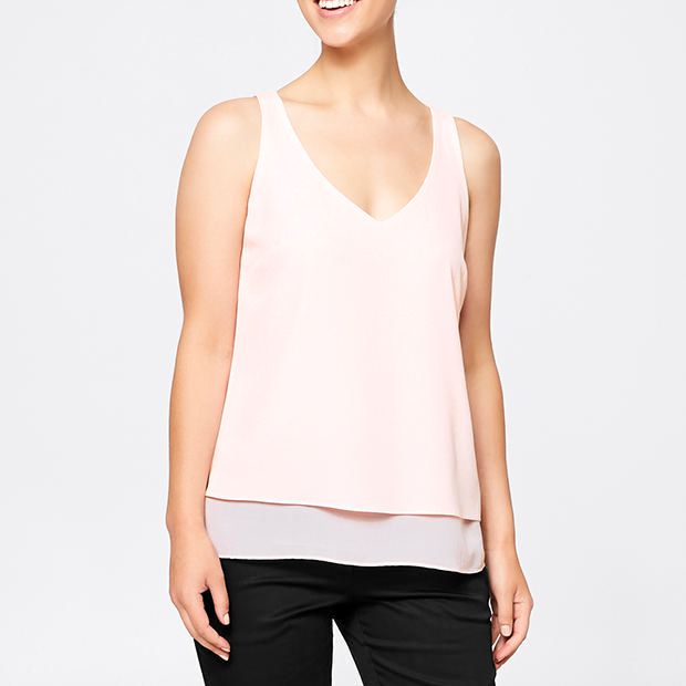 Double Layered Cami Blush Pink Target Australia