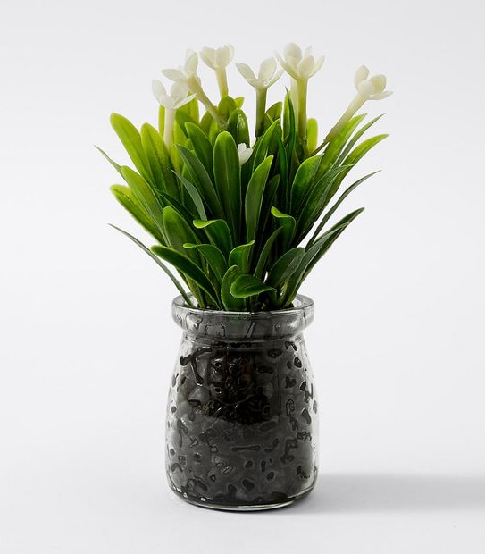 Artificial Meadow Flower Glass Pot