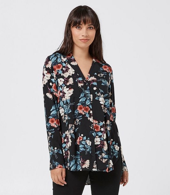 Viv Viscose Shirt - Black Sophia Floral