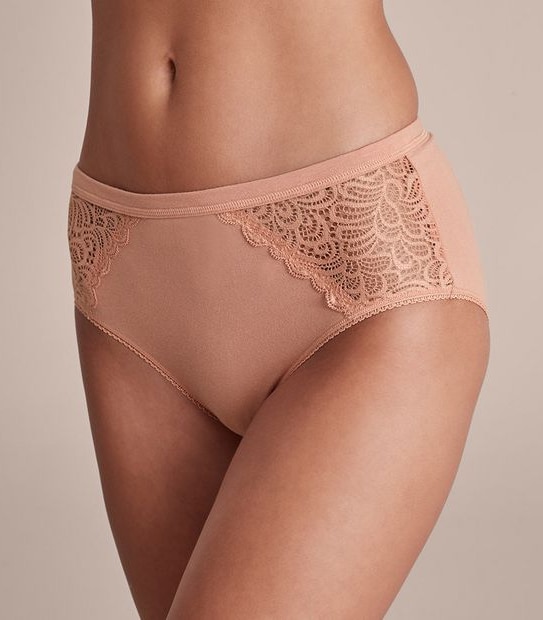 Cotton and Lace Midi Briefs; Style: LMD30561
