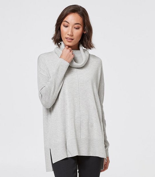 Soft Touch Roll Neck Jumper - Light Grey Marle