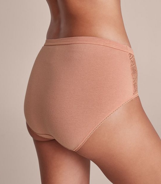 Cotton and Lace Midi Briefs; Style: LMD30561