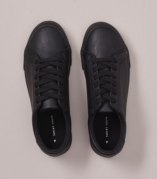 B SNR BLACK PU SNEAKER  SIZE 13-6