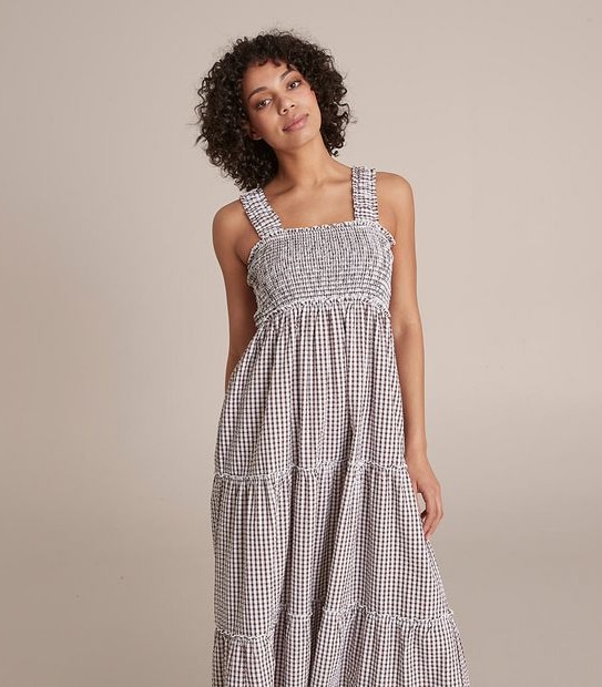 Lily Loves Shirred Bodice Midi Dress
