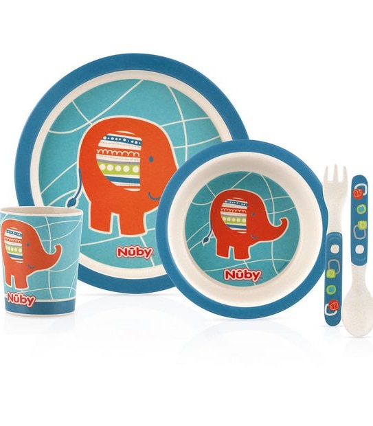 Nuby 5 Piece Bamboo Elephant Set
