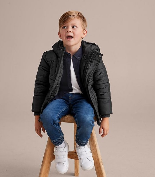 Hooded Puffer Print Jacket