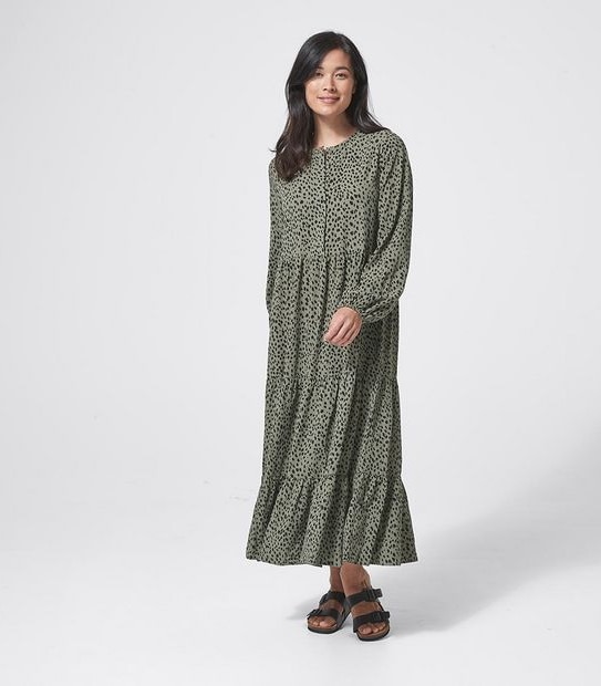 Long Sleeve Tiered Maxi Dress