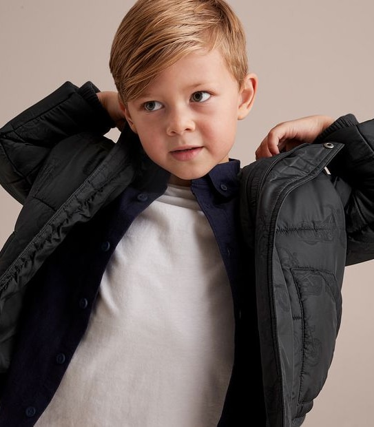 Hooded Puffer Print Jacket