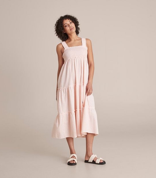 Lily Loves Shirred Bodice Midi Dress