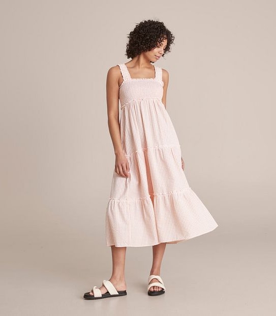 Lily Loves Shirred Bodice Midi Dress