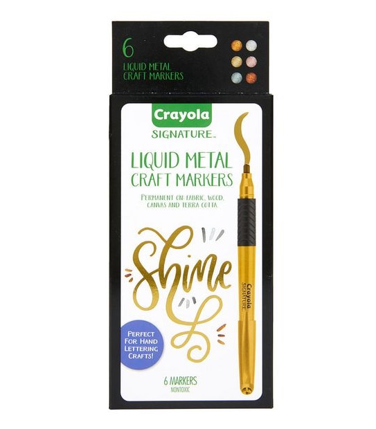 Crayola Signature 6 Pack Liquid Metal Craft Markers