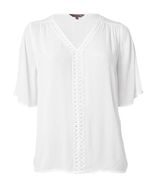 Belle Curve Flutter Sleeve Top - White 2 of 5