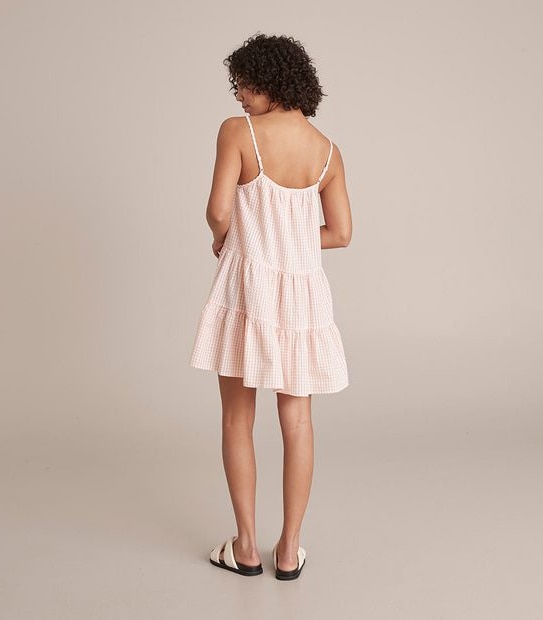 Lily Loves Strappy Check Tiered Mini Dress