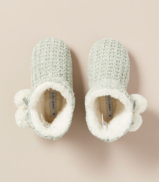 Kids Youth Pom Pom Slipper Boots