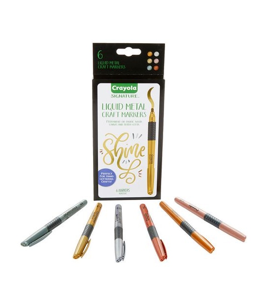 Crayola Signature 6 Pack Liquid Metal Craft Markers
