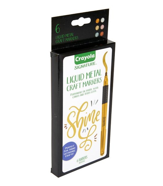 Crayola Signature 6 Pack Liquid Metal Craft Markers