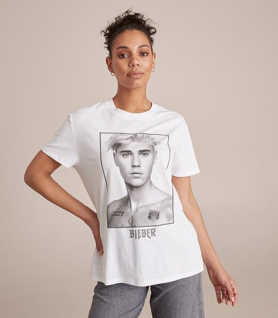Justin Bieber Crew Neck Boxy T-Shirt