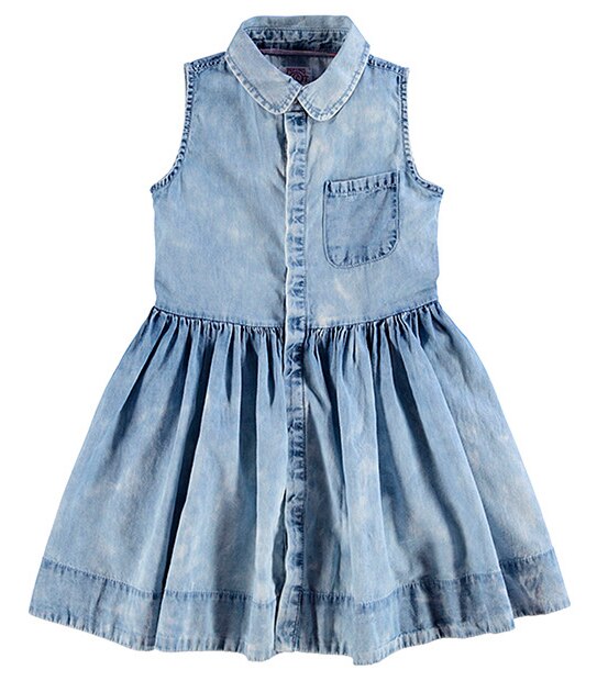 Piping Hot Sleeveless Acid Wash Dress