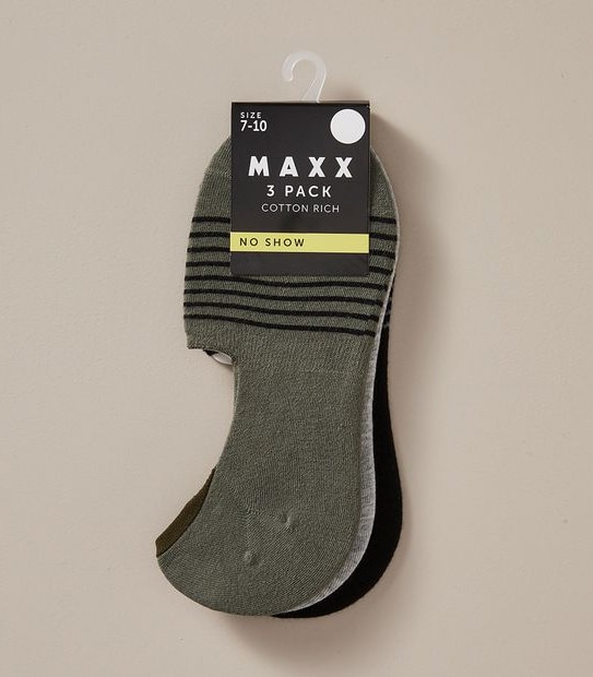 Maxx 3 Pack No Show Sock