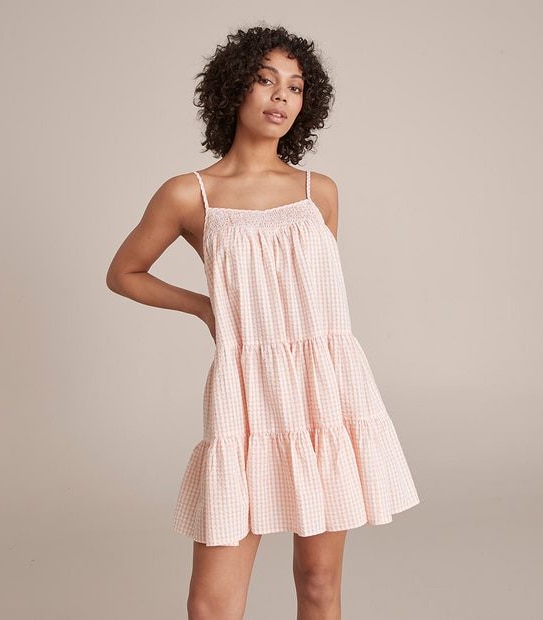 Lily Loves Strappy Check Tiered Mini Dress