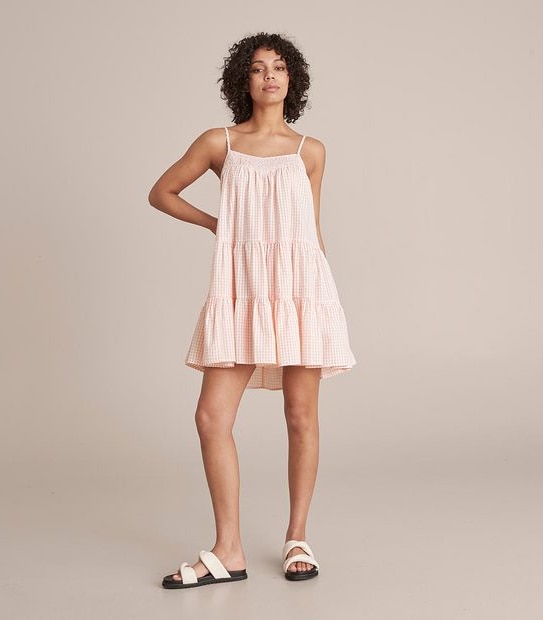 Lily Loves Strappy Check Tiered Mini Dress