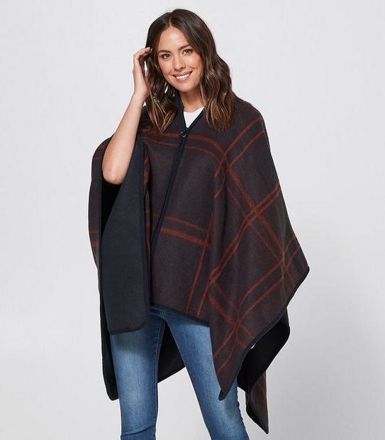 Zip Front Woven Wrap - Navy