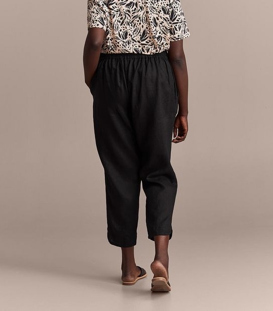 Curve Linen Curved Hem Pants